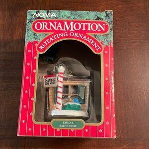 Noma Ornamotion Santa Claus Bath House Christmas Ornament 1989
